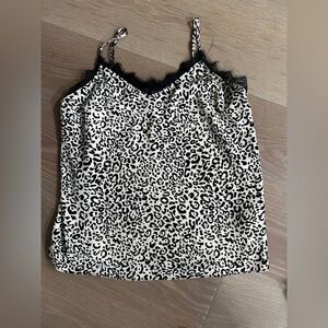 Naked Zebra Black and Cream Animal Print Cami